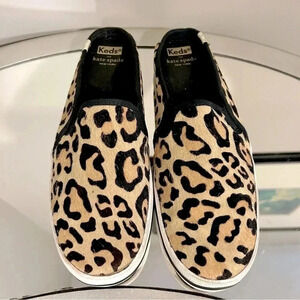 Gently Used KED x KATE SPADE Cheetah Printed Hide Leather Sneaker Mules, Size 8